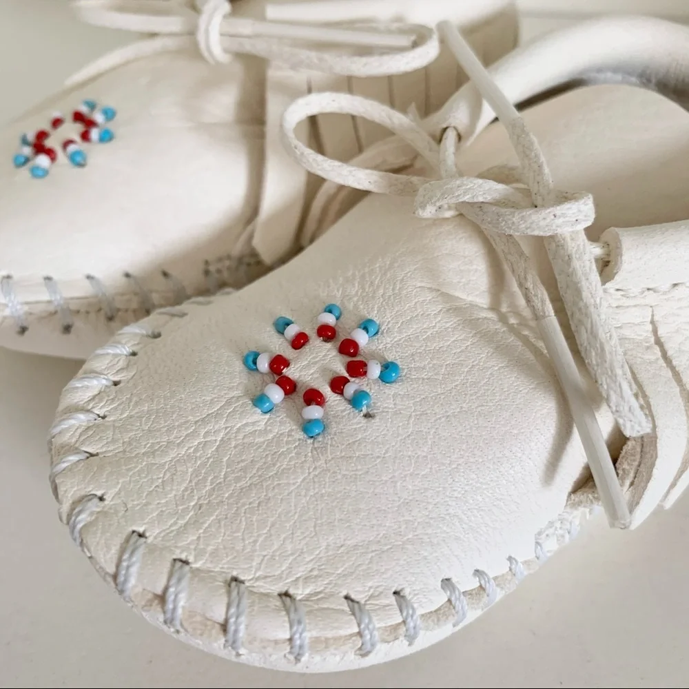 90’s  Vintage elk skin baby moccasins